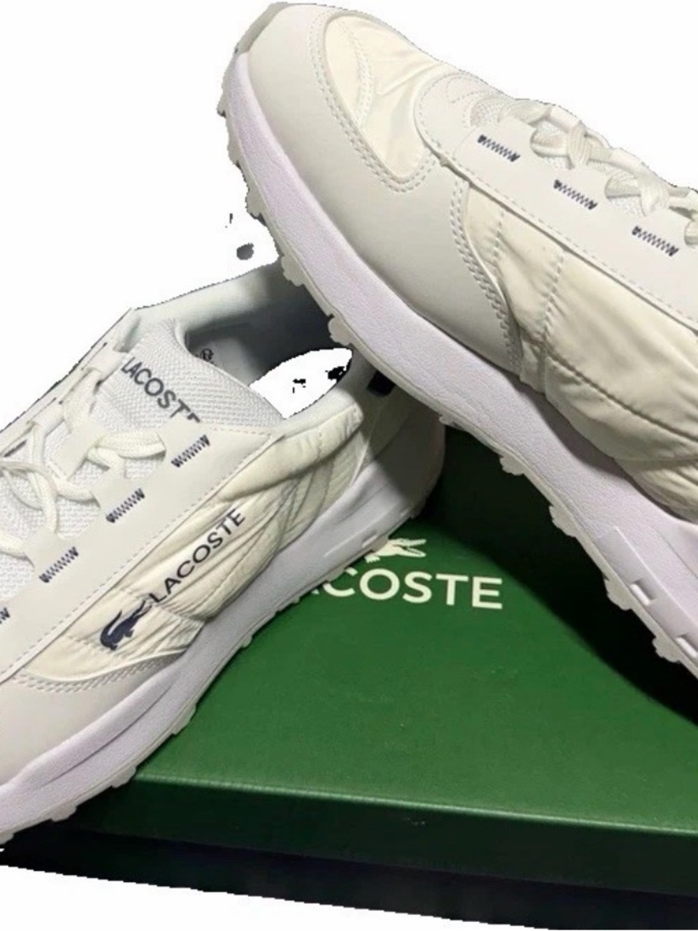 Lacoste Elite Active Evo 1263 Men’s Size 10 White Navy Sneakers NIB 751SMA0141